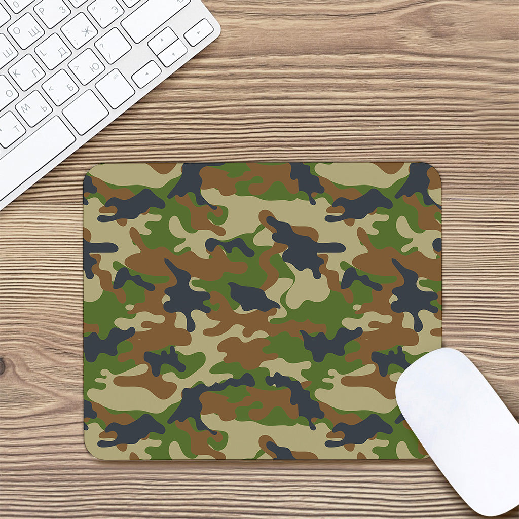 Military Green Camouflage Print Mouse Pad
