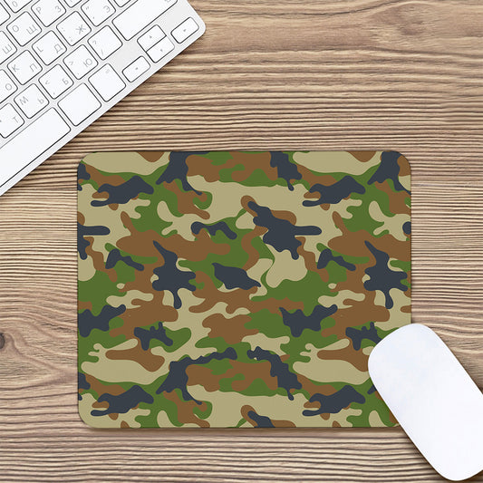 Military Green Camouflage Print Mouse Pad