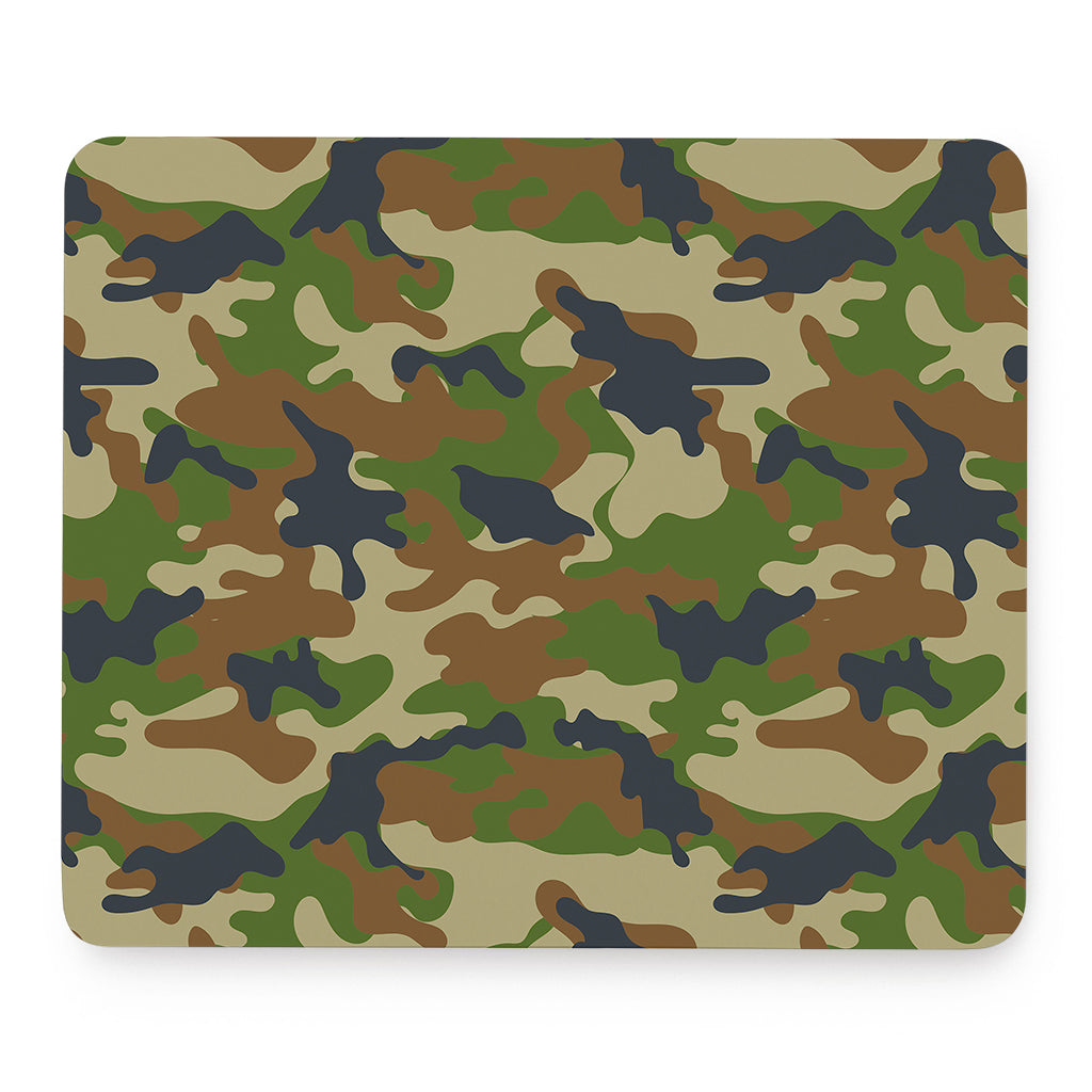 Military Green Camouflage Print Mouse Pad
