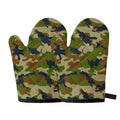 Military Green Camouflage Print Oven Mitts