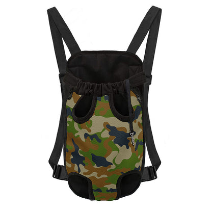 Military Green Camouflage Print Pet Carrier Backpack
