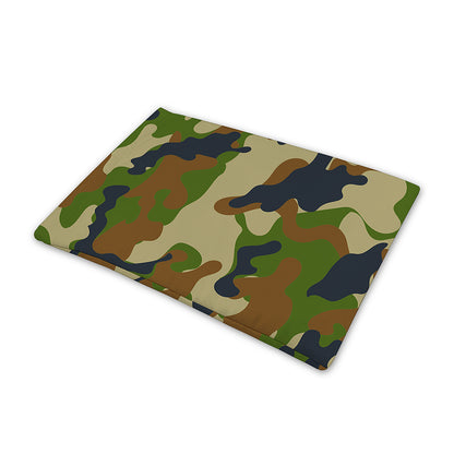 Military Green Camouflage Print Pet Cooling Mat Cover