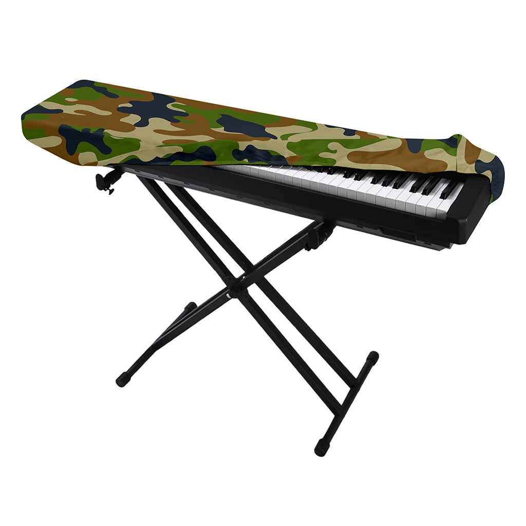 Military Green Camouflage Print Piano Keyboard Cover