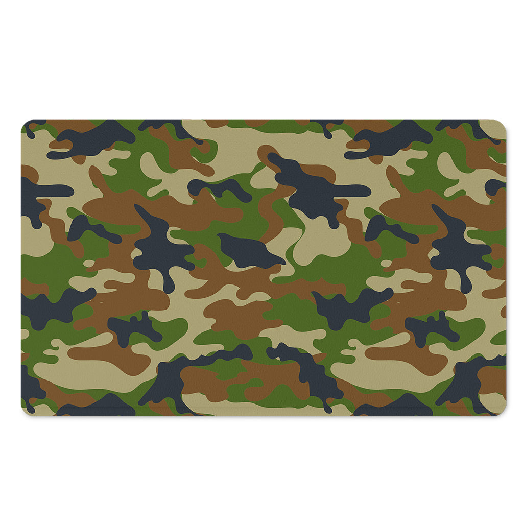 Military Green Camouflage Print Polyester Doormat