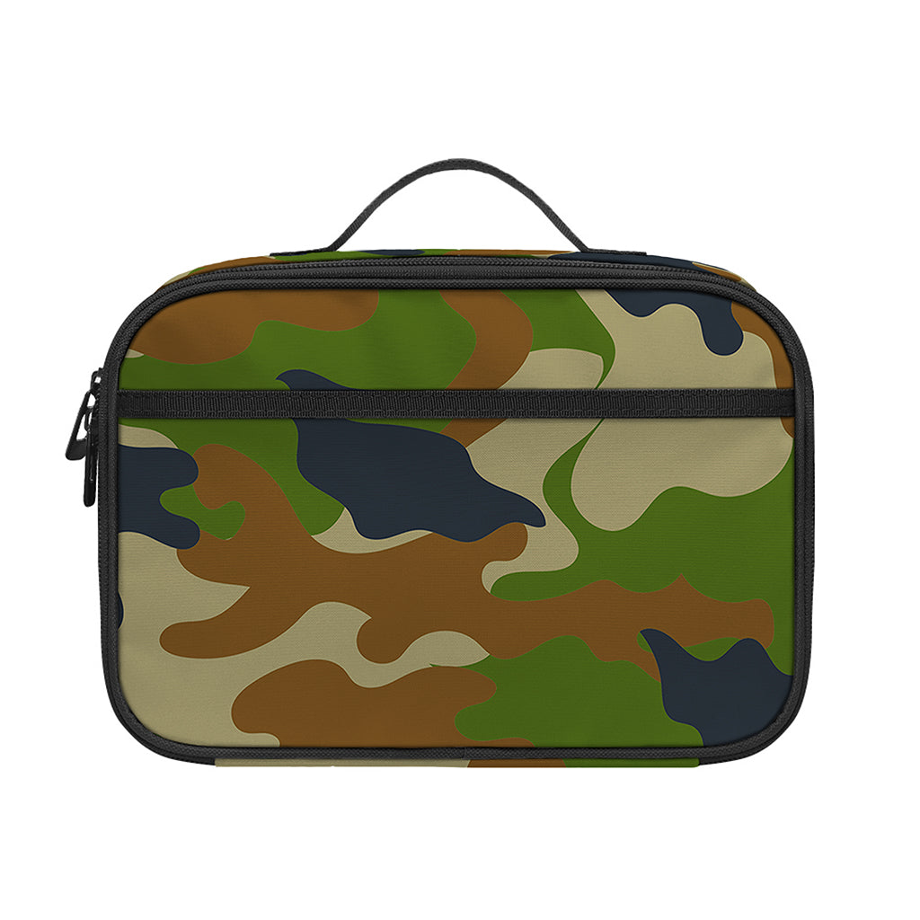 Military Green Camouflage Print Portable Lunch Bag