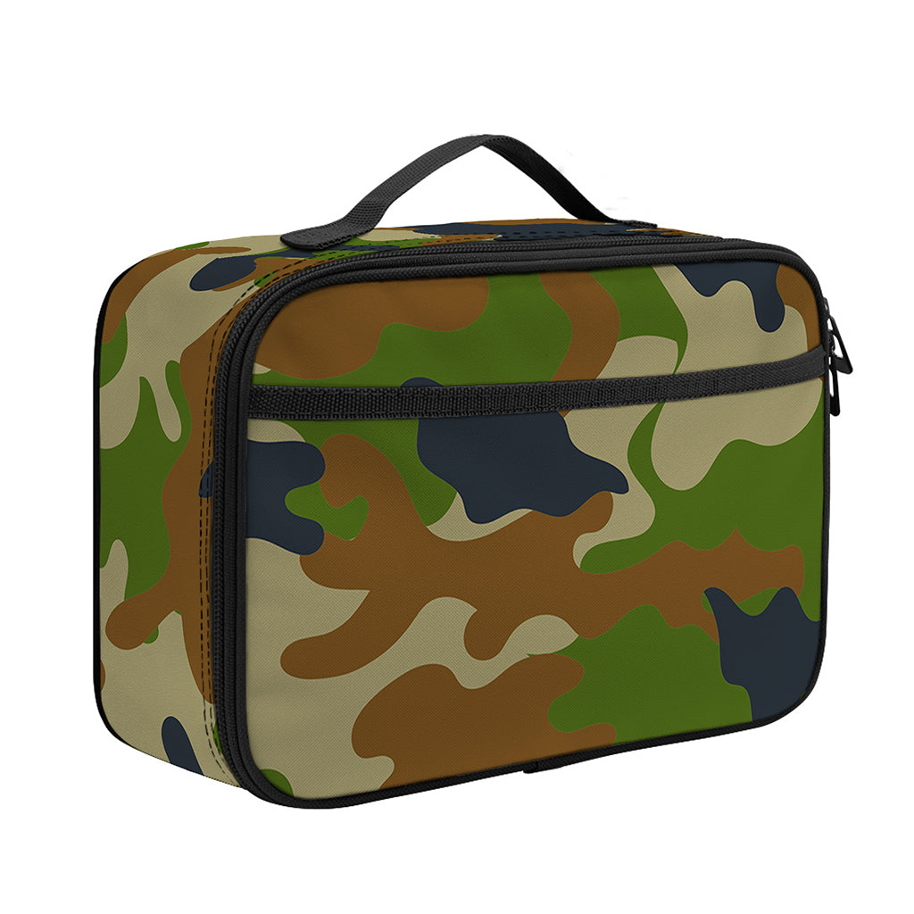 Military Green Camouflage Print Portable Lunch Bag