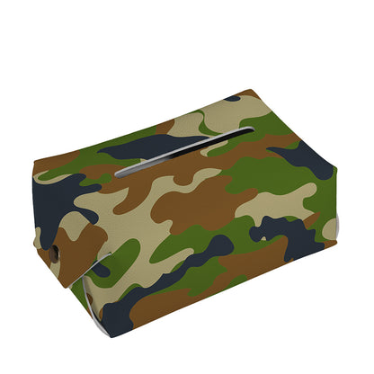 Military Green Camouflage Print Rectangle Tissue Box Cover