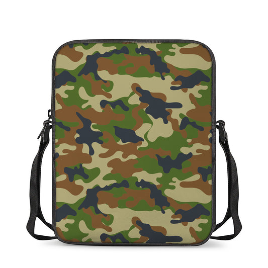 Military Green Camouflage Print Rectangular Crossbody Bag