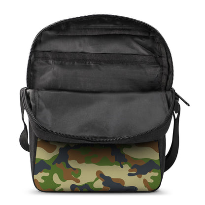 Military Green Camouflage Print Rectangular Crossbody Bag