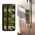 Military Green Camouflage Print Refrigerator Handle Covers