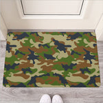 Military Green Camouflage Print Rubber Doormat