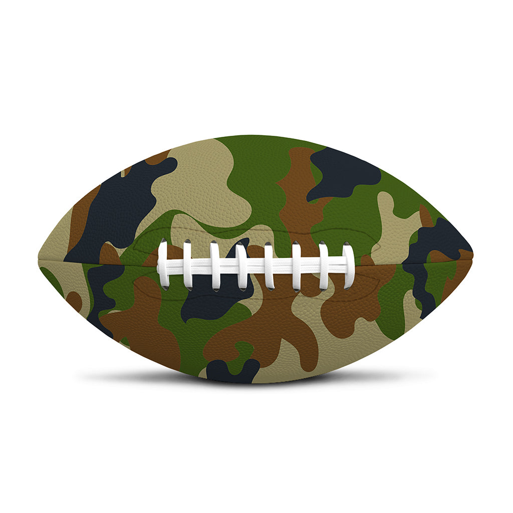Military Green Camouflage Print Rugby Ball