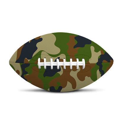 Military Green Camouflage Print Rugby Ball