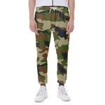 Military Green Camouflage Print Scuba Joggers