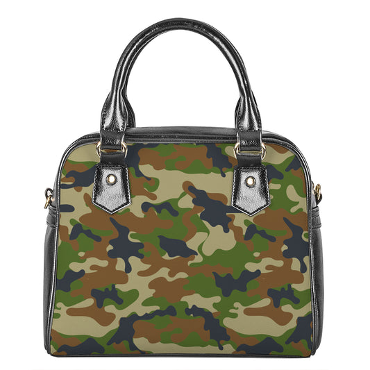 Military Green Camouflage Print Shoulder Handbag