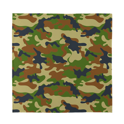 Military Green Camouflage Print Silk Bandana