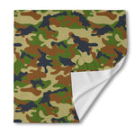 Military Green Camouflage Print Silk Bandana