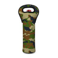 Military Green Camouflage Print Single Neoprene Wine Tote