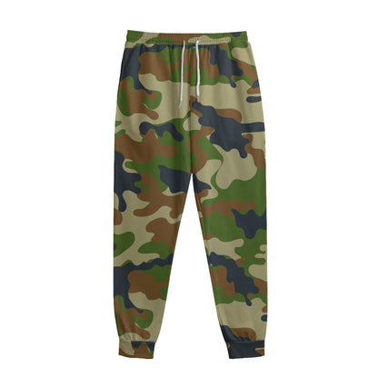 Military Green Camouflage Print Sweatpants