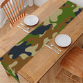 Military Green Camouflage Print Table Runner