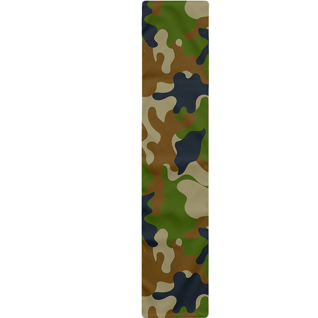 Military Green Camouflage Print Table Runner