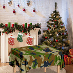 Military Green Camouflage Print Tablecloth