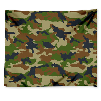 Military Green Camouflage Print Tapestry
