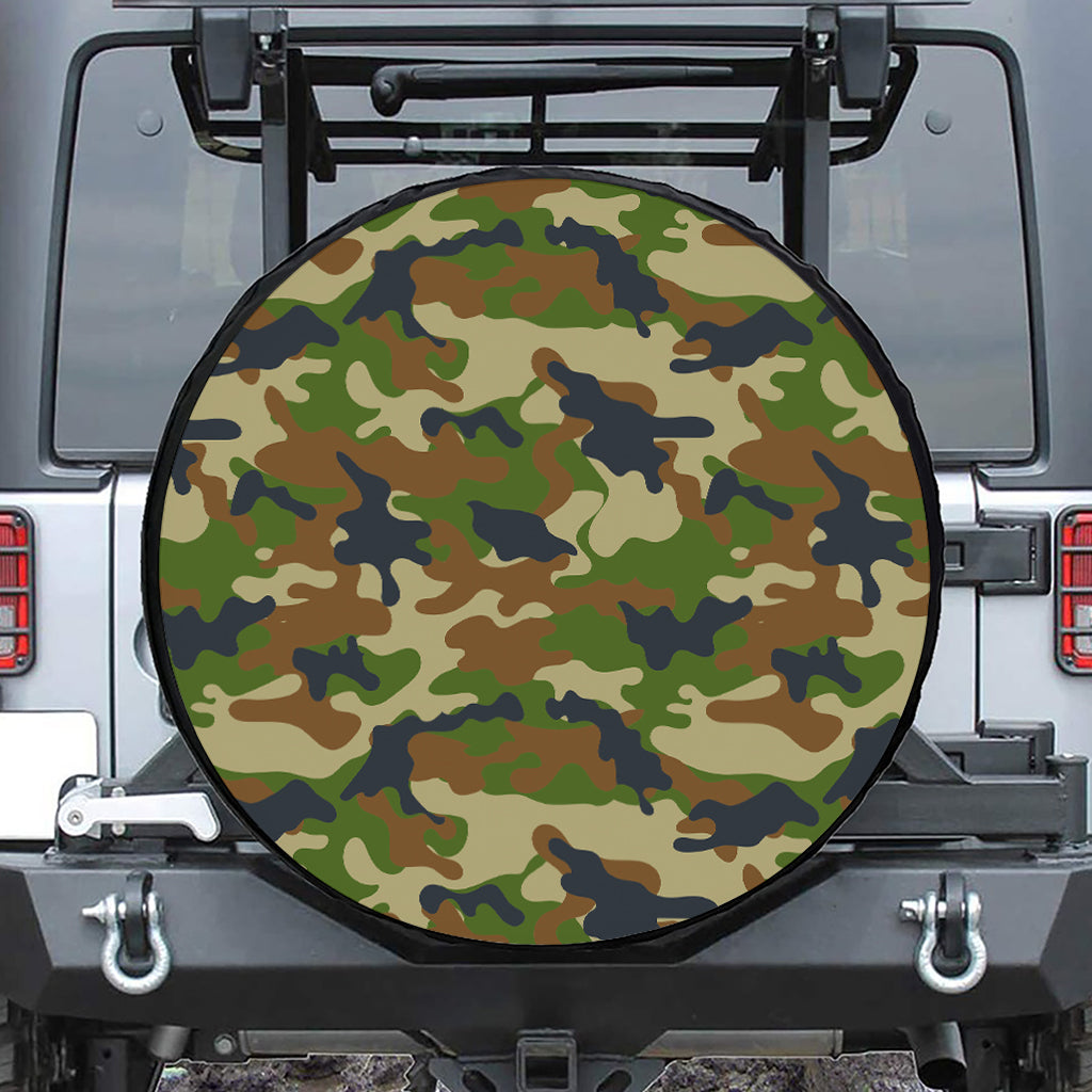 Military Green Camouflage Print Tire Cover