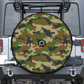 Military Green Camouflage Print Tire Cover With Camera Hole