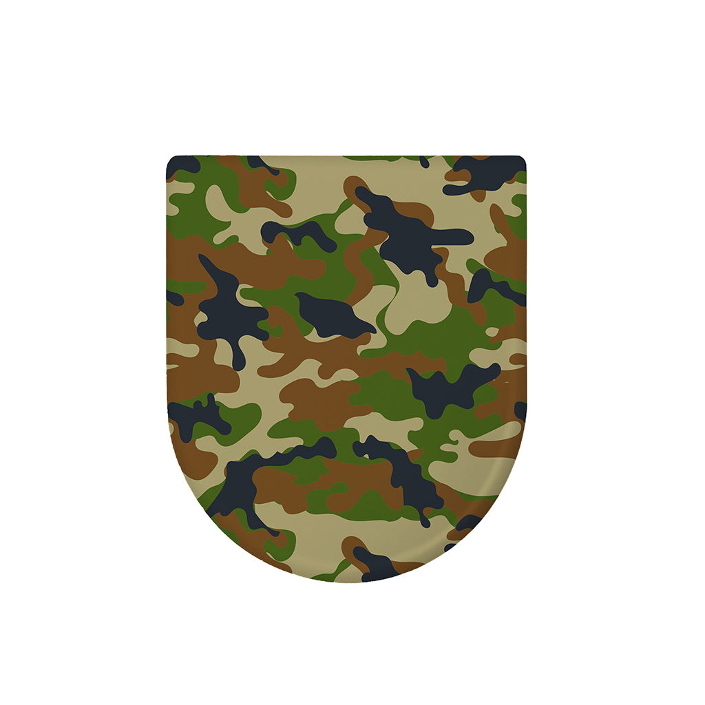 Military Green Camouflage Print Toilet Lid Cover