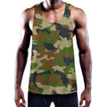 Military Green Camouflage Print Men's Workout Tank Top