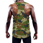 Military Green Camouflage Print Training Tank Top