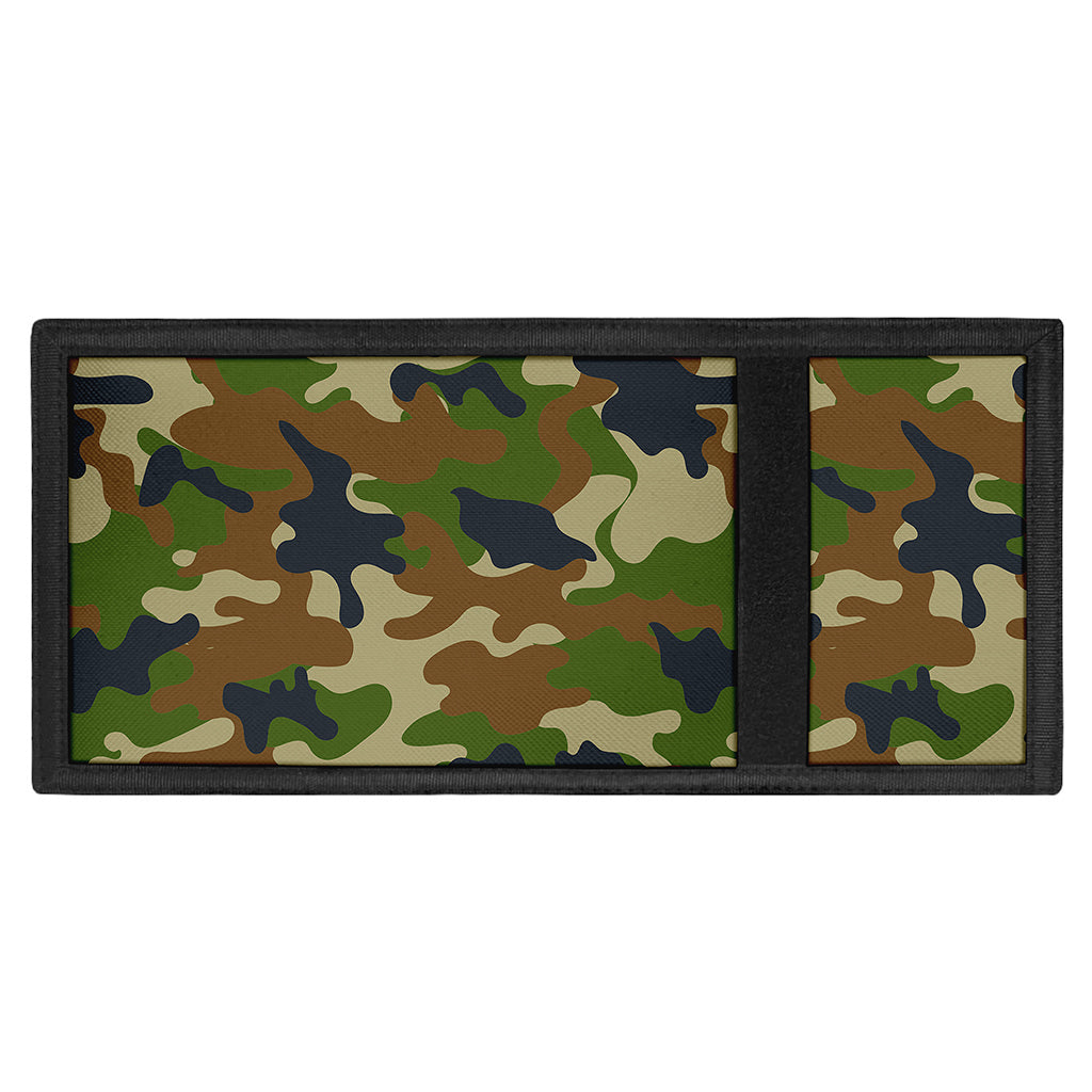 Military Green Camouflage Print Trifold Wallet
