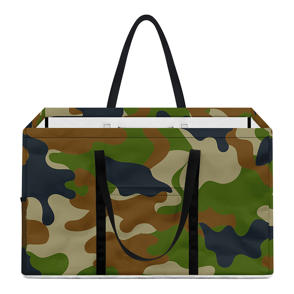 Military Green Camouflage Print Utility Tote Bag