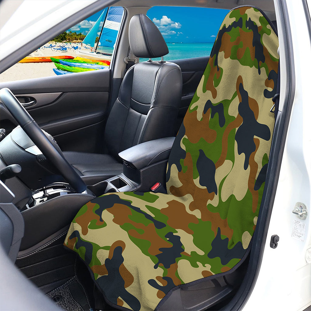 Military Green Camouflage Print Waterproof Car Seat Cover