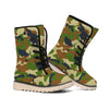 Military Green Camouflage Print Winter Boots