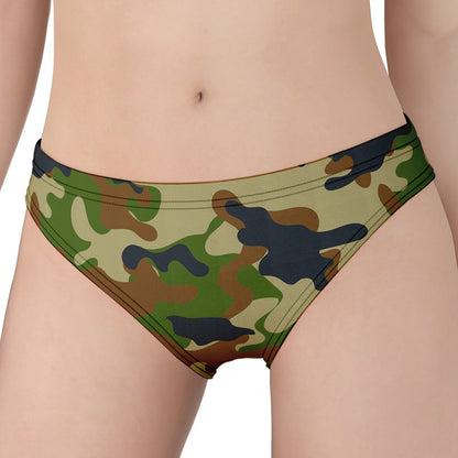 Military Green Camouflage Print Women's Panties