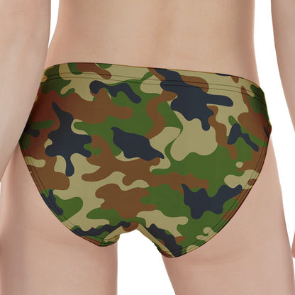 Military Green Camouflage Print Women's Panties