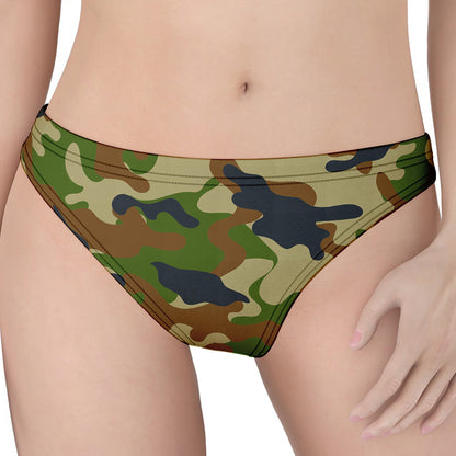 Military Green Camouflage Print Women's Thong