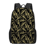 Military Guns Pattern Print 17 Inch Backpack