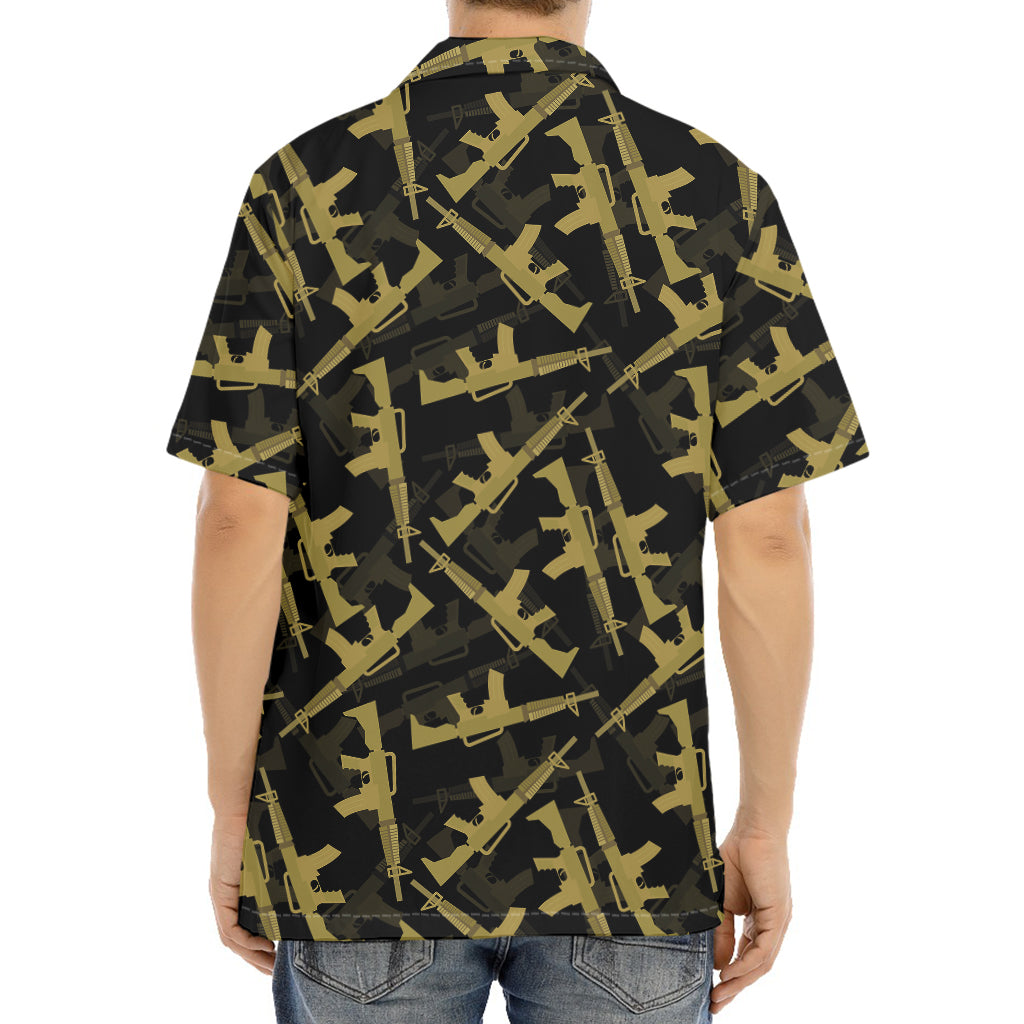 Military Guns Pattern Print Aloha Shirt