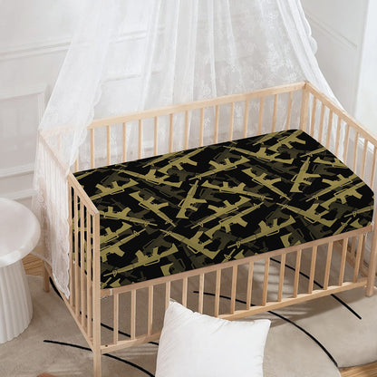 Military Guns Pattern Print Baby Crib Sheet