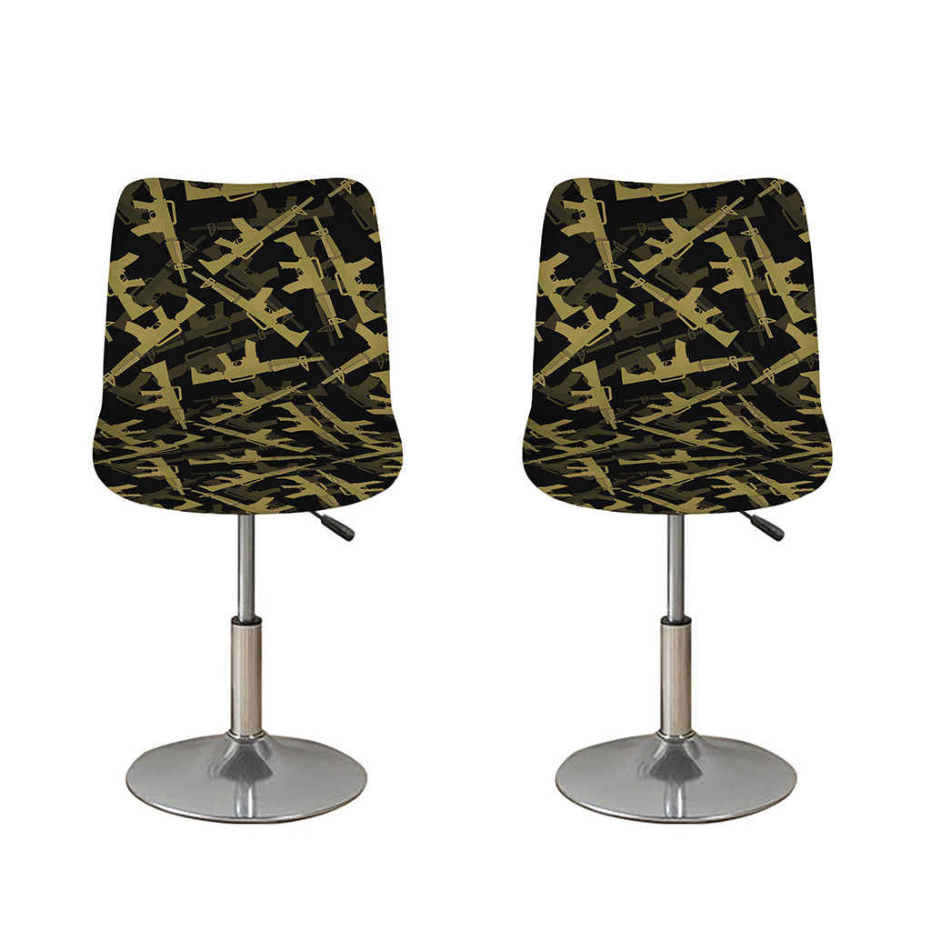 Military Guns Pattern Print Bar Stool Covers