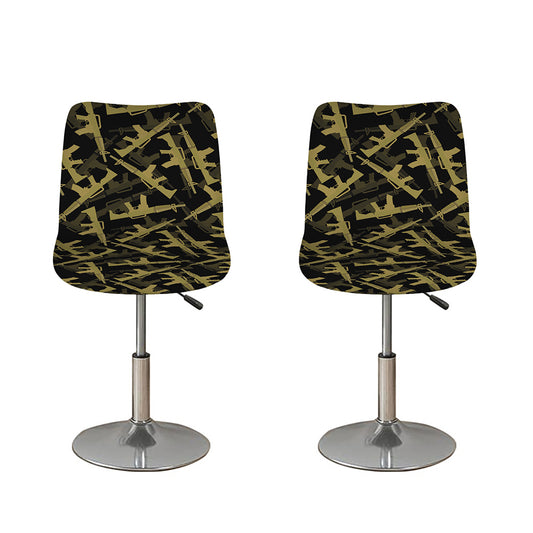 Military Guns Pattern Print Bar Stool Covers