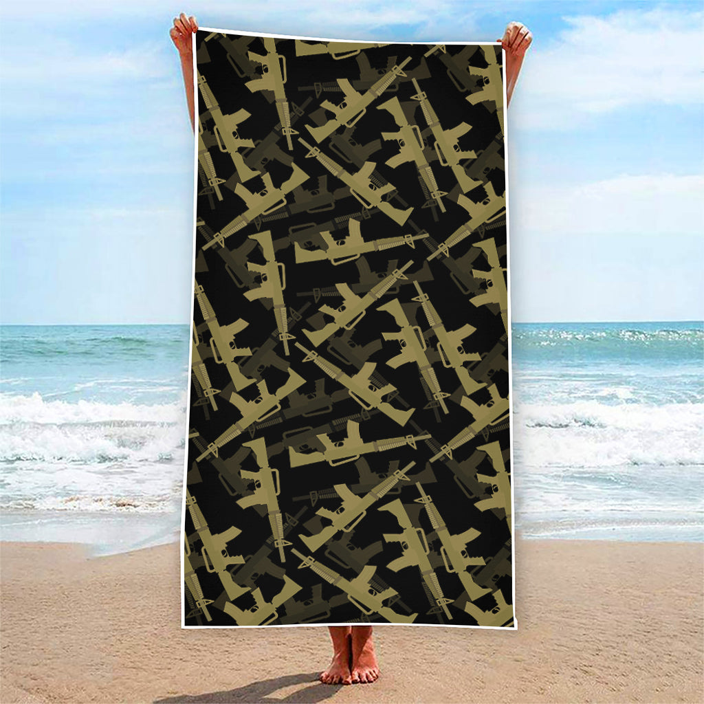 Military Guns Pattern Print Beach Towel