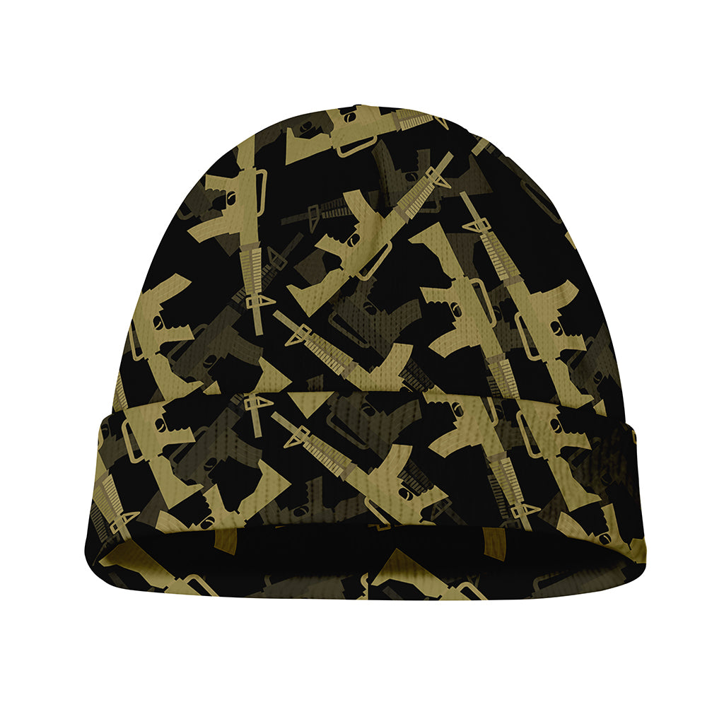 Military Guns Pattern Print Beanie