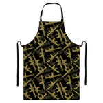 Military Guns Pattern Print Bib Apron With Pocket