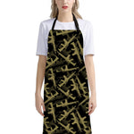 Military Guns Pattern Print Bib Apron With Pocket