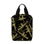 Military Guns Pattern Print Bible Tote Bag