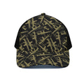 Military Guns Pattern Print Black Mesh Trucker Hat